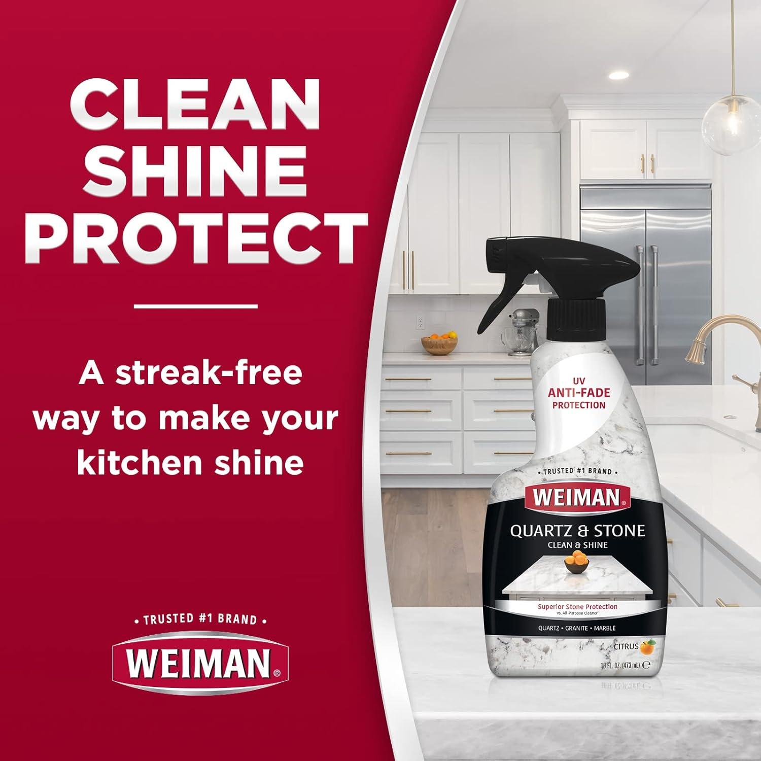 image:imageWeiman Quartz Countertop Cleaner and Polish Clean amp Shine Your Quartz Countertops Islands and Stone Surfaces with UV ProtectionCleaner and Polish