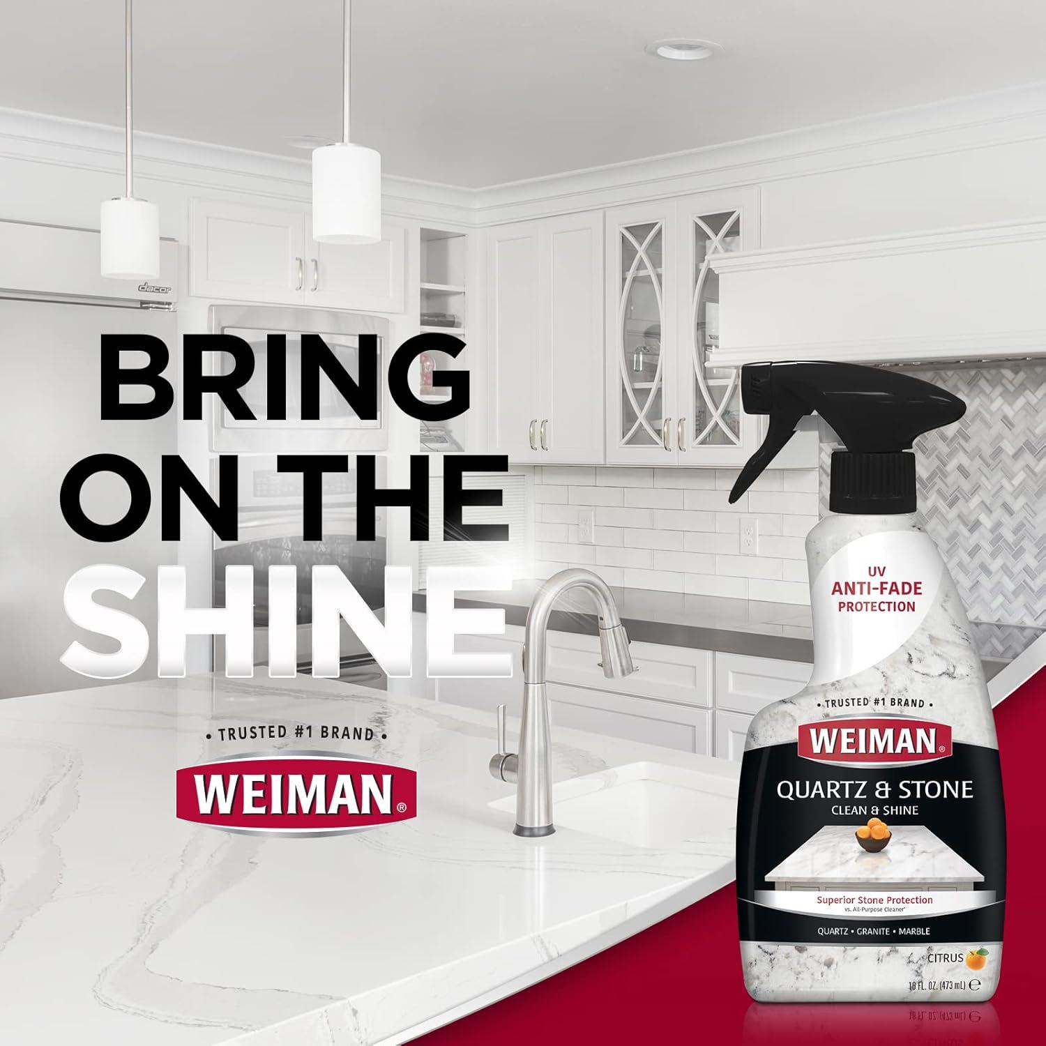 image:imageWeiman Quartz Countertop Cleaner and Polish Clean amp Shine Your Quartz Countertops Islands and Stone Surfaces with UV ProtectionCleaner and Polish