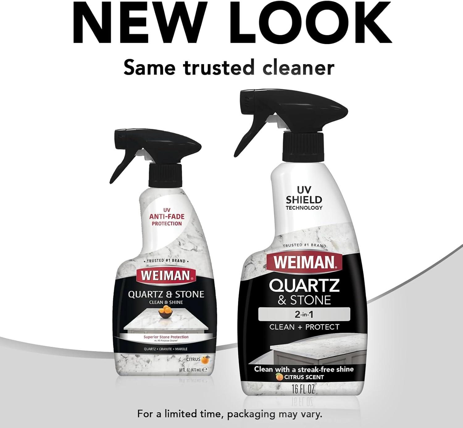image:imageWeiman Quartz Countertop Cleaner and Polish 2 Pack wMicro Towel Clean and Shine Your Quartz Countertops Islands and Stone Surfaces with Ultra Violet Protection