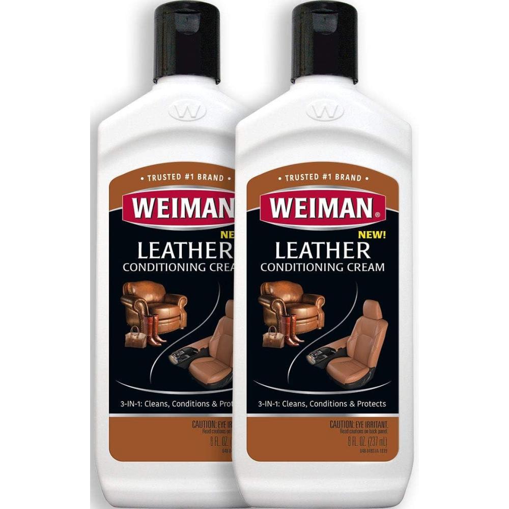 image:imageWeiman 3 in 1 Deep Leather Conditioner Cream 2 Pack Restores Leather Surfaces Use on Leather Furniture Car Seats Shoes Bags Jackets Saddles8 Fl Oz Pack of 2
