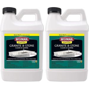 Weiman Disinfecting Granite Daily Clean & Shine Refill, 64 Oz – Safely Clean Disinfect and Shine Granite Marble Soapstone Quartz Quartzite Slate Limestone Corian Laminate Tile Countertop(64 Fl Oz (Pack of 2))