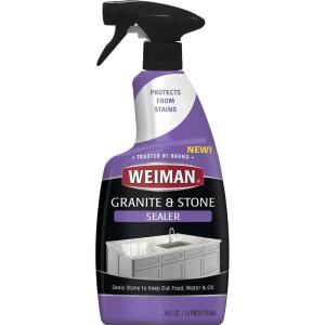 Weiman Granite & Stone Sealer Spray – Protects Kitchen Countertops, Sinks, Showers, Vanities & Floors From Stains – For Granite, Quartz, Marble, Tile, Limestone, Slate – Water Based, 24 oz