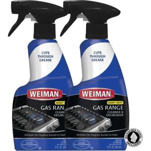 Weiman Heavy Duty Gas Range & Stove Top Cleaner and Degreaser – 2 Pack, 24 Ounces with MicroFiber Cleaning Towel((Pack of 2))