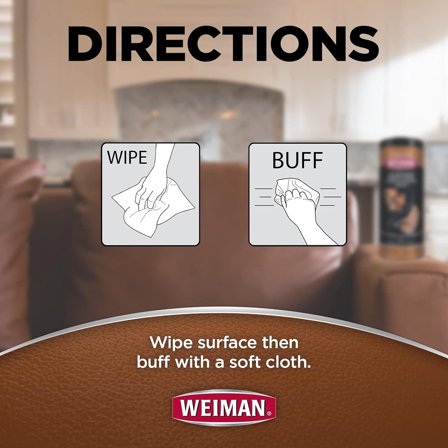 image:imageWeiman Leather Cleaner amp Conditioner Cleans Restores amp Protects Leather UV Protection Prevent Cracking amp Fading For Car Seats Sofas Shoes Bags amp All Finished Leather Surfaces 2 Pack 60 Wipes
