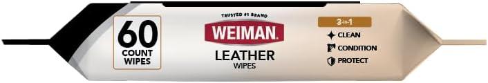 image:imageWeiman Leather Cleaner and Conditioner Wipes amp Microfiber Towel Kit Clean Condition and Restores Leather Surfaces UV Shield Prevent Cracking amp Fading of Leather Furniture Car Seats Shoes amp Purse